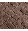 Кафяво фланено одеяло с релефен десен 150x200-4 снимка