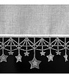 Бяло перде със сребристи звездички 150x60 см-4 снимка