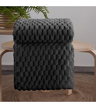 Черно релефно пухкаво одеяло 200x220 снимка