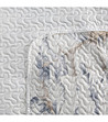 Бяло-сиво велурено покривало с листа 200x220-4 снимка