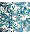 Бяло-синьо покривало за легло с палмови листа 200x220-4 снимка