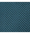 Синя кувертюра с ефект лен и шарка рибена кост 220x240-3 снимка