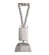 Сребърен декоративен шнур за завеси с пухкав пискюл 64 см-1 снимка