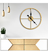Златист стенен часовник от метал 40x6 см-1 снимка