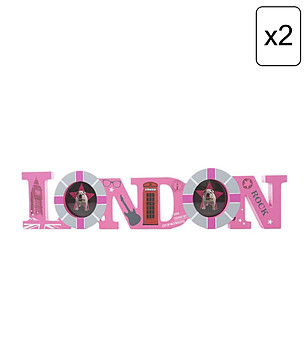 2 бр розова декоративни рамки за снимки London 48x10 см снимка