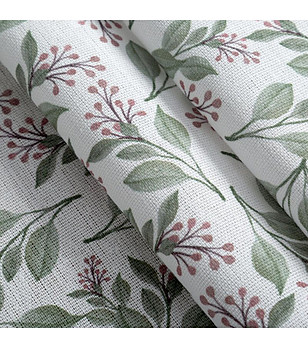 Бял тишлайфер с растителен десен 40x140 см с водоотблъскващо покритие снимка