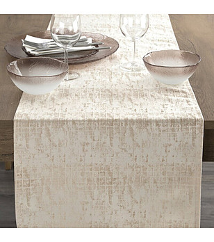 Бежов тишлайфер с ефект на протриване 40x140 см снимка