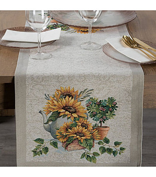 Гобленов тишлайфер със слънчогледи 45x140 см снимка