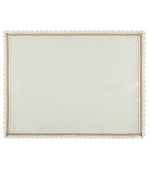 Комплект 4 кремави подложки за маса с дантелен кант 30x40 см снимка