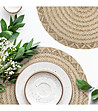 Комплект 6 кръгли натурални подложки за хранене от юта 38 см-1 снимка