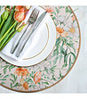 Комплект 6 зелени кръгли подложки за маса с флорален принт 38 см см-1 снимка