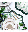 Комплект 6 зелено-бели подложки за хранене с растителен принт 38 см-1 снимка