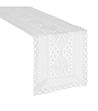 Бял ажурен тишлайфер за маса на една кука Meggy 32x140 см-2 снимка
