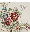 Екрю тишлайфер с флорален жакардов десен 45x140 см-2 снимка