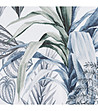 Бял тишлайфер с екзотични синьо-зелени листа 40x140 см-3 снимка