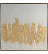 Бяло-златиса абстрактна картина 80x80-3 снимка