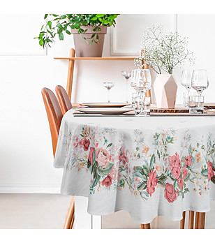 Кръгла покривка с цветен десен 120 см снимка