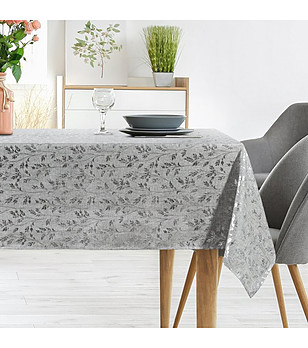 Сребриста покривка с блестящи клонки 140x260 см снимка