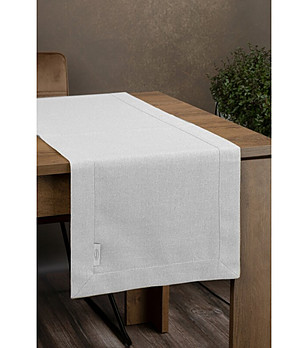 Бял тишлайфер с кант 40x180 см снимка