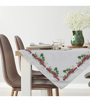 Бежова покривка с щампа на лозя 85x85 см снимка