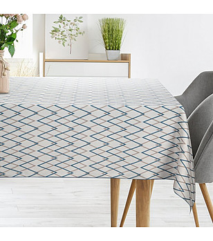 Тюркоазена покривка с геометричен мотив 160x260 см снимка