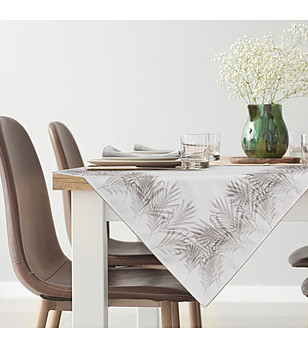 Бежова покривка с палмови листа 85x85 см снимка