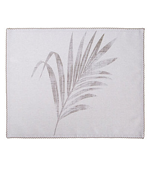 Комплект 4 подложки в екрю с палмови листа 32x45 см снимка