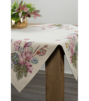 Покривка с цветя 100x100 см снимка