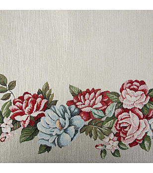 Тишлайфер в екрю с цветя 45x140 см снимка