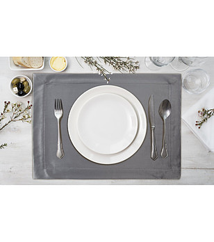 Комплект 4 сиви кадифени подложки за хранене 30x40 см снимка