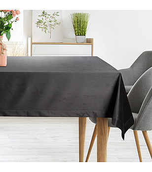 Черна велурена покривка с декоративна лента 140x180 см снимка