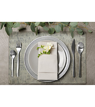 Комплект 4 сребристи жакардови подложки с претриване 30x40 см снимка