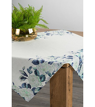 Бяла покривка с принт 85x85 см снимка