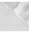 Бяла квадратна покривка на сребристи точки 85x85 см-4 снимка
