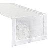 Бял тишлайфер с кант и бродерия 40x140 см-1 снимка