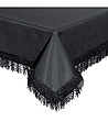 Черна покривка с ресни 140x180 см-1 снимка