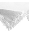 Бяла покривка с ресни 85x85 см-1 снимка