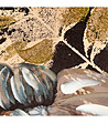 Кафяво-златисто платно с портрет в златиста рамка 60x100-1 снимка