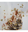 Бяла и светлосиня картина с цветя 80x60-1 снимка