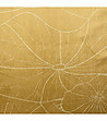 Велурен тишлайфер цвят горчица със златисти листа 35x180 см-4 снимка