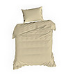 Бежов спален комплект 160x200 см от сатениран памук-4 снимка