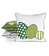 Бяла декоративна калъфка за възглавница със зелени яйца 45x45 см-2 снимка