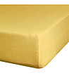 Горчичножълт трикотажен чаршаф с ластик 120x200x25-2 снимка