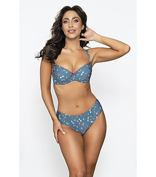 Сини бикини с флорален десен BLUE SKY снимка