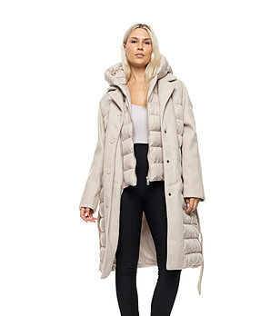 Дамско светлобежово яке с качулка Daysie снимка