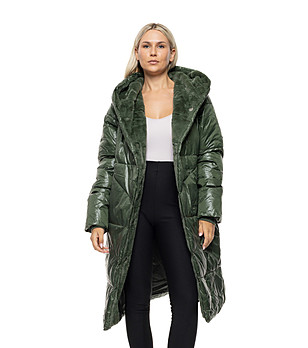 Зелено дълго яке с качулка Letizia снимка