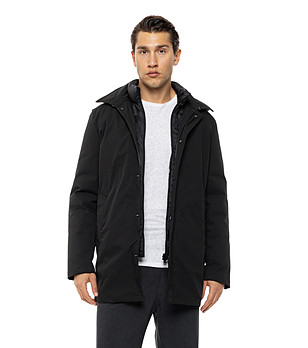 Черно двулицево мъжко яке Augustin снимка