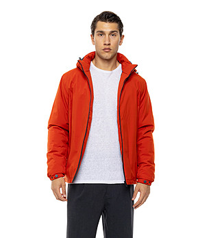 Оранжево мъжко яке с качулка Gustus снимка