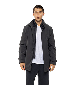 Тъмносиво мъжко яке с качулка Abel снимка