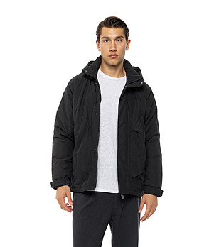 Черно късо яке с качулка Marc снимка